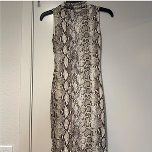 Naked Wardrobe Snake Print Dress - Black and Cream